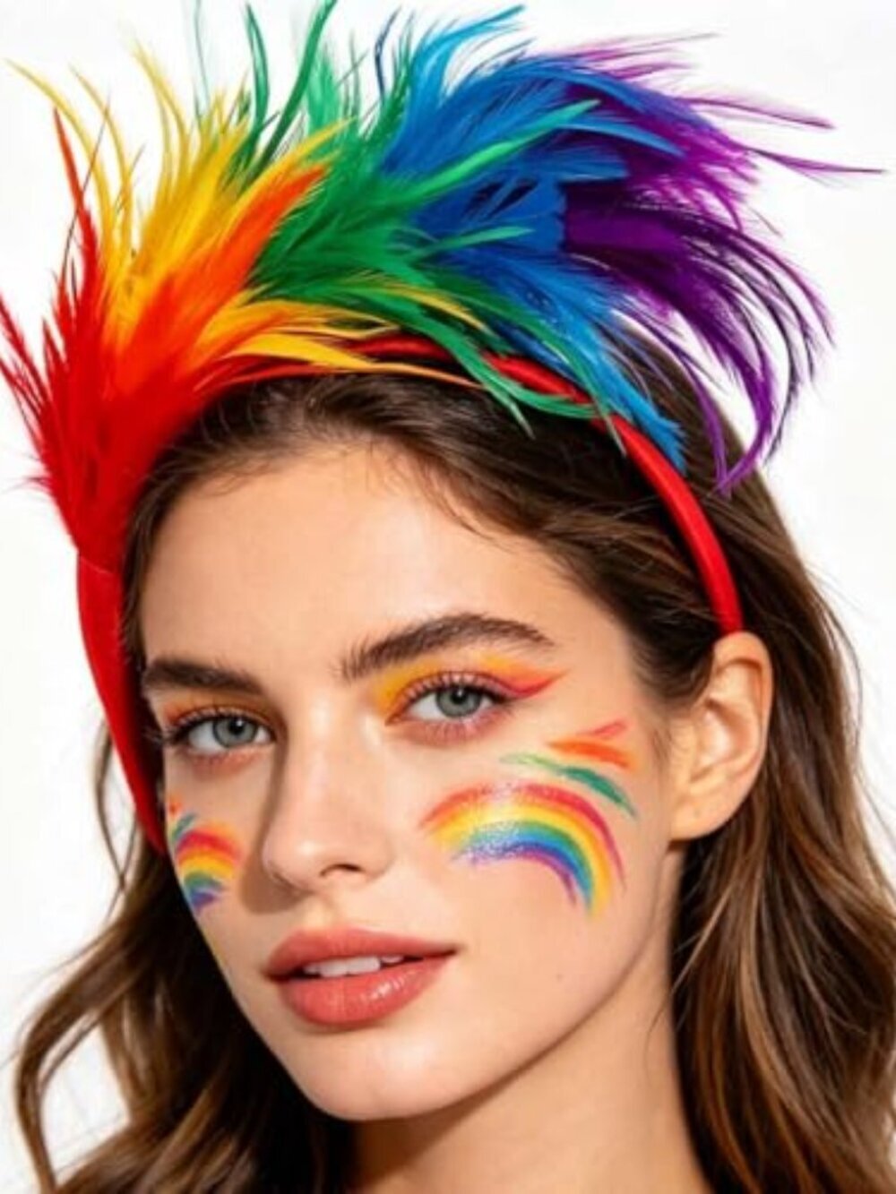 BRAND NEW Rainbow Feather Fascinator Headband